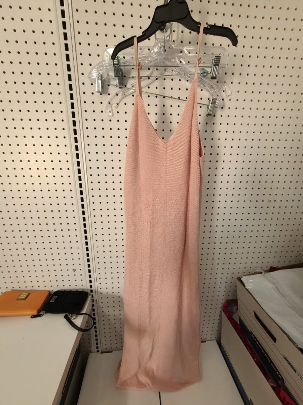 Freshman 1996 Pink Knit Sleeveless Maxi Dress With Adjustable Spaghetti Straps